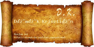 Dömök Krisztián névjegykártya